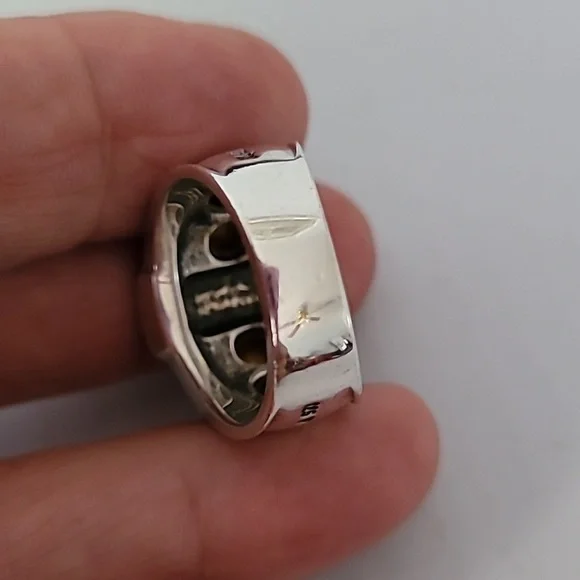 Lagos Caviar Sterling Silver 18K Yellow Gold Red Coral Ring Size 7 - Picture 4 of 6